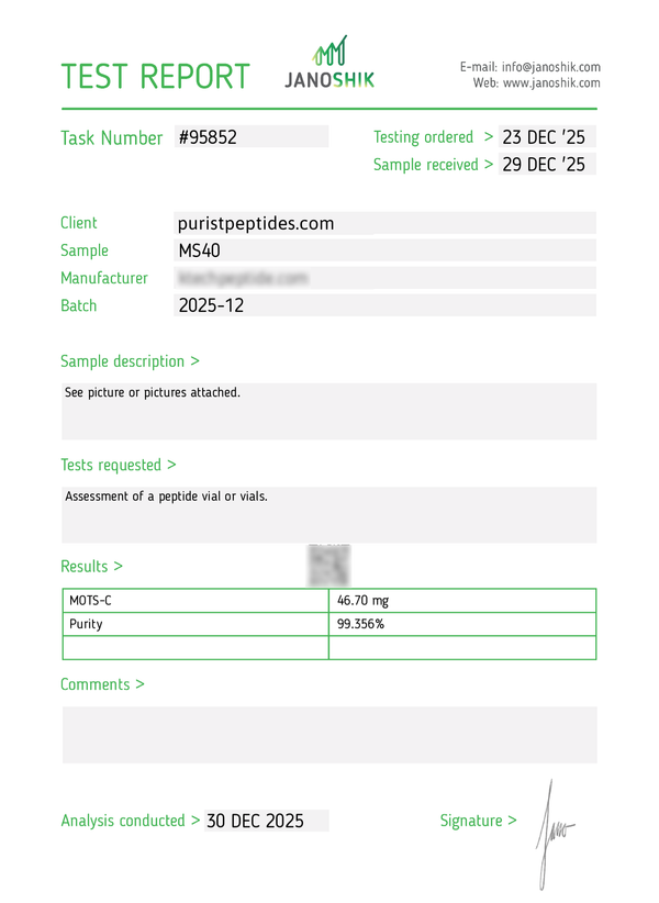 Mots-c 40mg Test Report